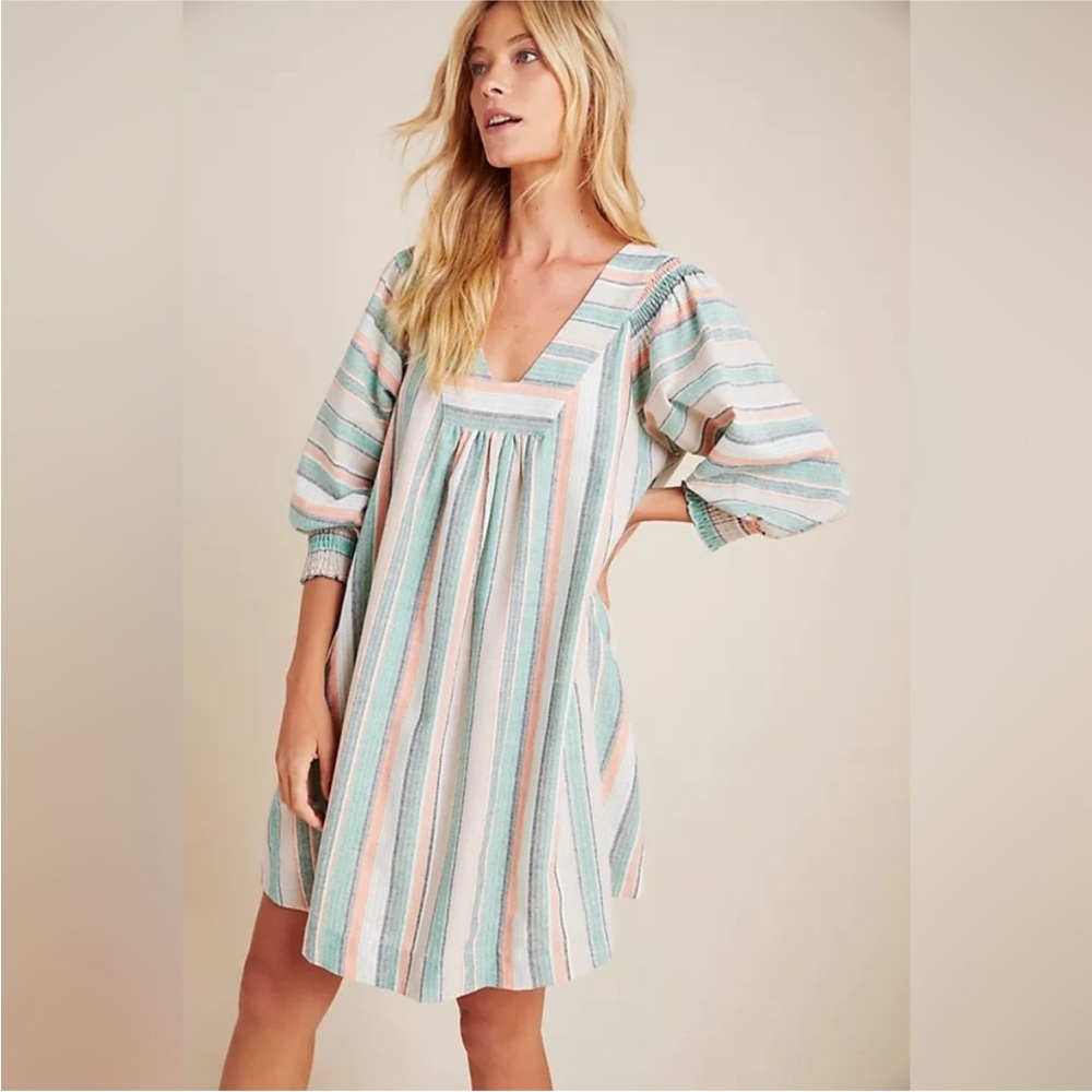 Striped V-Neck Dress